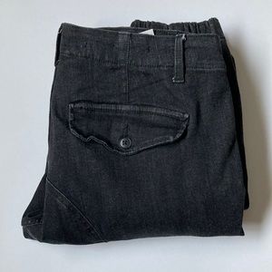 PAUL FLAKE DENIM JOGGER CARGO PANTS. Black/dark grey tones. 32X32.